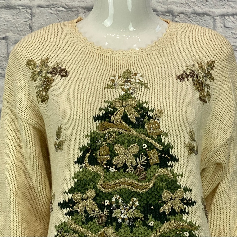 Vintage Tiara Christmas Tree Sweater - Picture 3 of 6